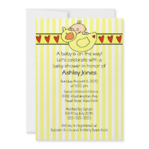 Peeking Baby & Ducky Baby Shower Invitation