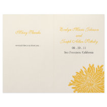 Peeking Chrysanthemum Wedding Program Personalized Flyer