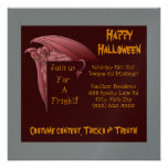 Peeking Demon Scary Halloween Party Invitations
