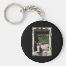 Peeking donkey keychain