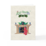 Peeking Up the Chimney for Santa cards