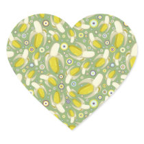Peeled Bananas Pattern Heart Sticker