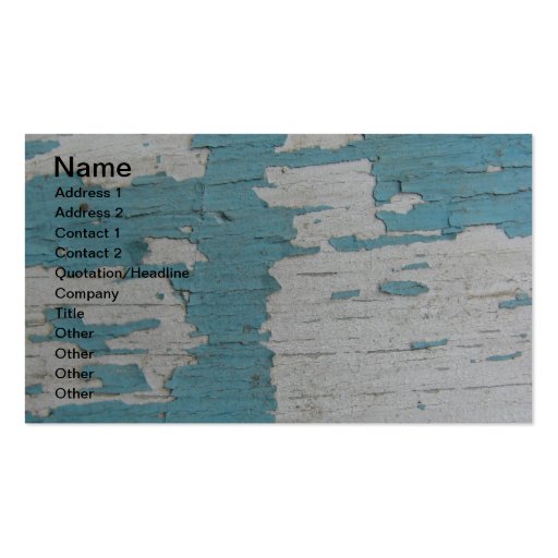 Peeling Blue and White Paints Business Card Template (front side)