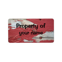 Peeling Paint "property of" Label labels