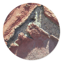 Peeling Red Stucco Round Sticker