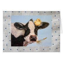 Peep and cow on dots cards