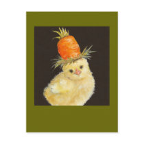 peep with tall carrot postcard