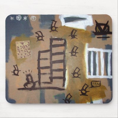 Peeps: Urban Alien Graffiti Art Mouse Pad by billoneil
