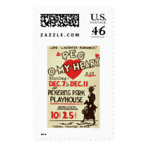 Peg Omy Heart Drama 1940 WPA Stamps