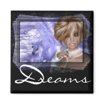 Pegagus & Fairy - Fantasy Product Line magnets by mrssocolov4 Pegagus & Fairy - Fantasy Product Line magnets