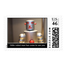 Pegan a poco hombre del robot sello