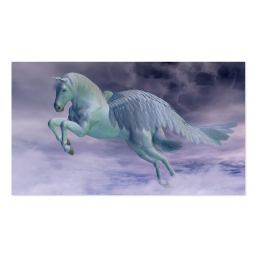 Pegasus Galloping through Storm Clouds Business Cards (back side)