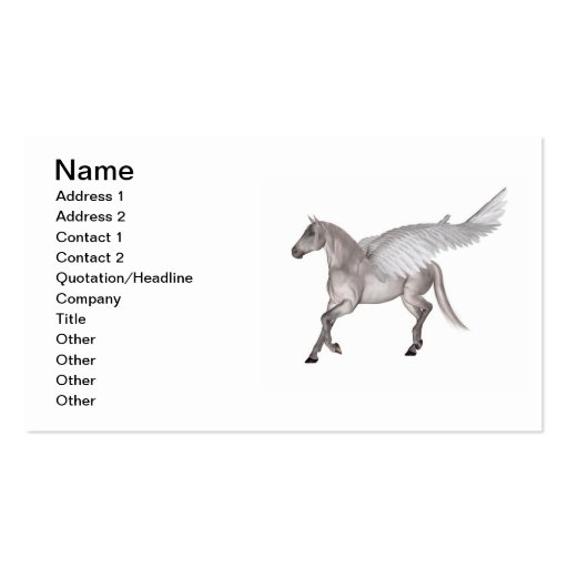 Pegasus Galloping through Storm Clouds Business Cards (front side)