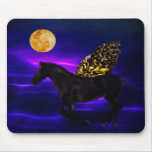 Pegasus golden horse with wings mousepad