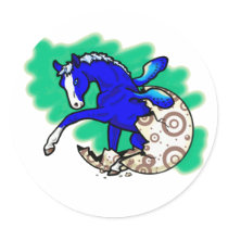Pegasus Hatchling 1 Round Stickers