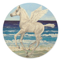 Pegasus Horse Baby on Beach Fantasy stickers by Fine_Art_of_Morgane Pegasus Horse Baby on Beach Fantasy stickers