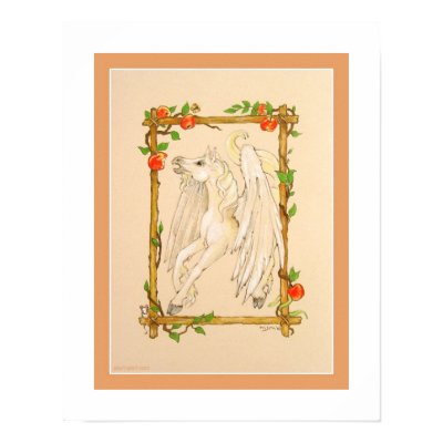 Pegasus Horse Eats Apples Posters by pawtraitart