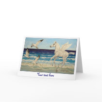 Pegasus Horse & Sea Gulls Fantasy greeting card by Fine_Art_of_Morgane Pegasus Horse & Sea Gulls Fantasy greeting card