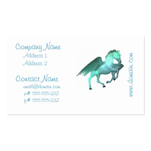 Pegasus Taking Flight Business Card (front side)