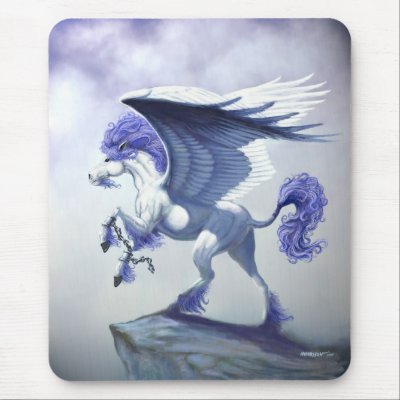 PEGASUS UNCHAINED MOUSE PADS by SMorrisonArt