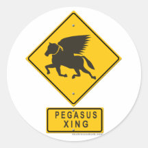 Pegasus XING Round Stickers