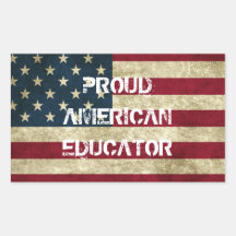 Pegatina americano orgulloso del educador