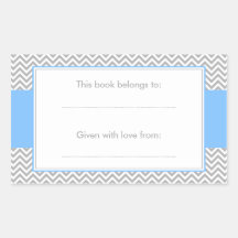 Pegatina azul y gris del Bookplate del modelo de C