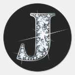 Pegatina de Bling del diamante de "J"