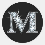Pegatina de Bling del diamante de "M"