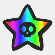 Pegatina de la estrella del cráneo del arco iris