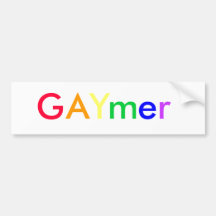 Pegatina de la etiqueta de GAYmer del arco iris Pegatina De Parachoque