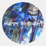 Pegatina del cumpleaños del "planeta de cristal"