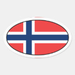 Pegatina del óvalo de la bandera de Noruega