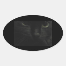 Pegatina del óvalo de los ojos de gato negro