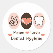 Pegatina dental de la higiene del amor de la paz