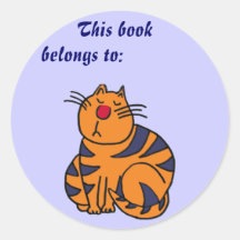 Pegatina divertido lindo del libro del gato AB