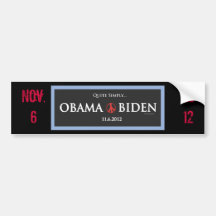 Pegatina para el parachoques 2012 de OBAMA BIDEN Etiqueta De Parachoque
