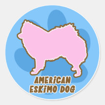 Pegatinas americanos de moda del perro esquimal