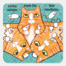 Pegatinas de encargo del hermano del gato de Tabby