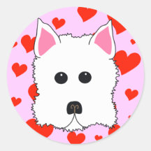 Pegatinas de los corazones de Westie