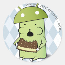 Pegatinas del IOS de Critterdroid y de Crittercism