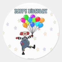 Pegatinas del payaso del cumpleaños