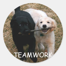 Pegatinas negros y blancos del "trabajo en equipo"