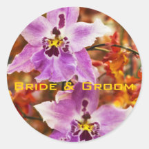 Pegatinas tropicales del boda de la orquídea