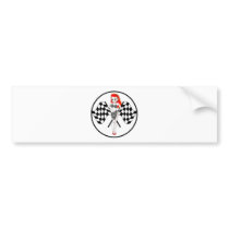 Peggy Pitstop Race Flags Bumper Sticker
