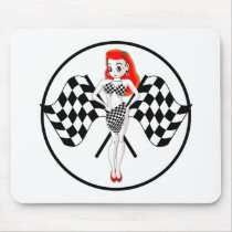 Peggy Pitstop Race Flags Mousepads