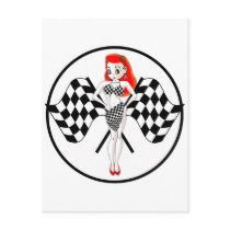 Peggy Pitstop Race Flags Postcards