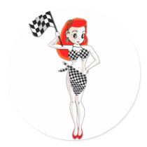 Peggy Pitstop Round Sticker