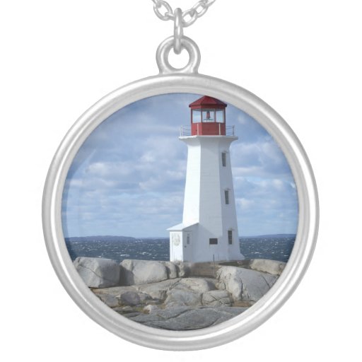 Peggy's Cove Lighthouse Silver Plated Necklace Zazzle