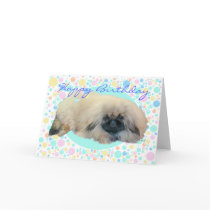 Pekingese Bubble Happiness Greeting Card
